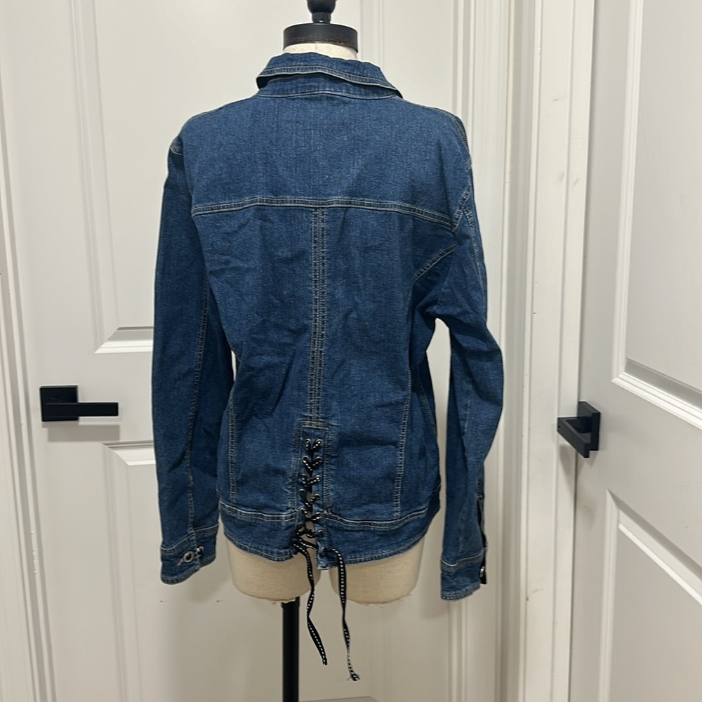 Country door women’s vintage denim‎ jacket lace western grunge core XL cotton - Picture 4 of 7